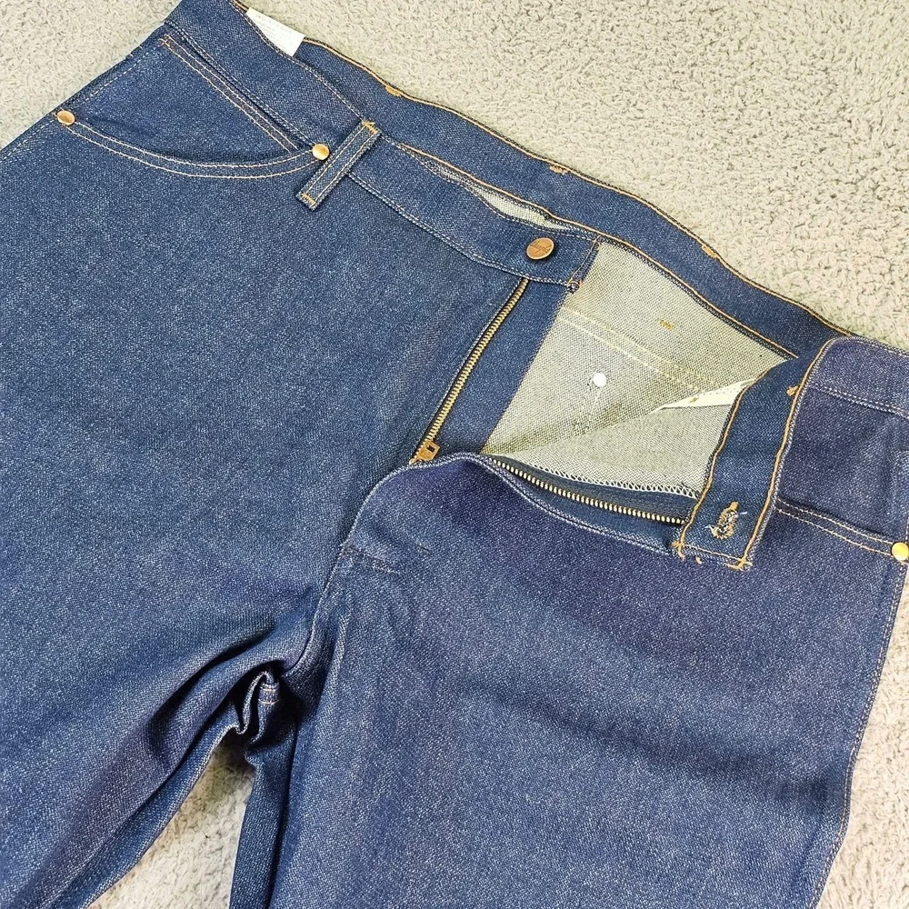 Wrangler Cowboy Cut Jeans Mens 40x30 Blue Bootcut Denim Dark Wash 13MWZ